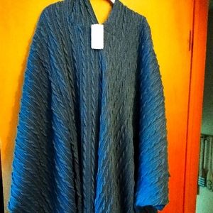 Cable knit hoodie/poncho